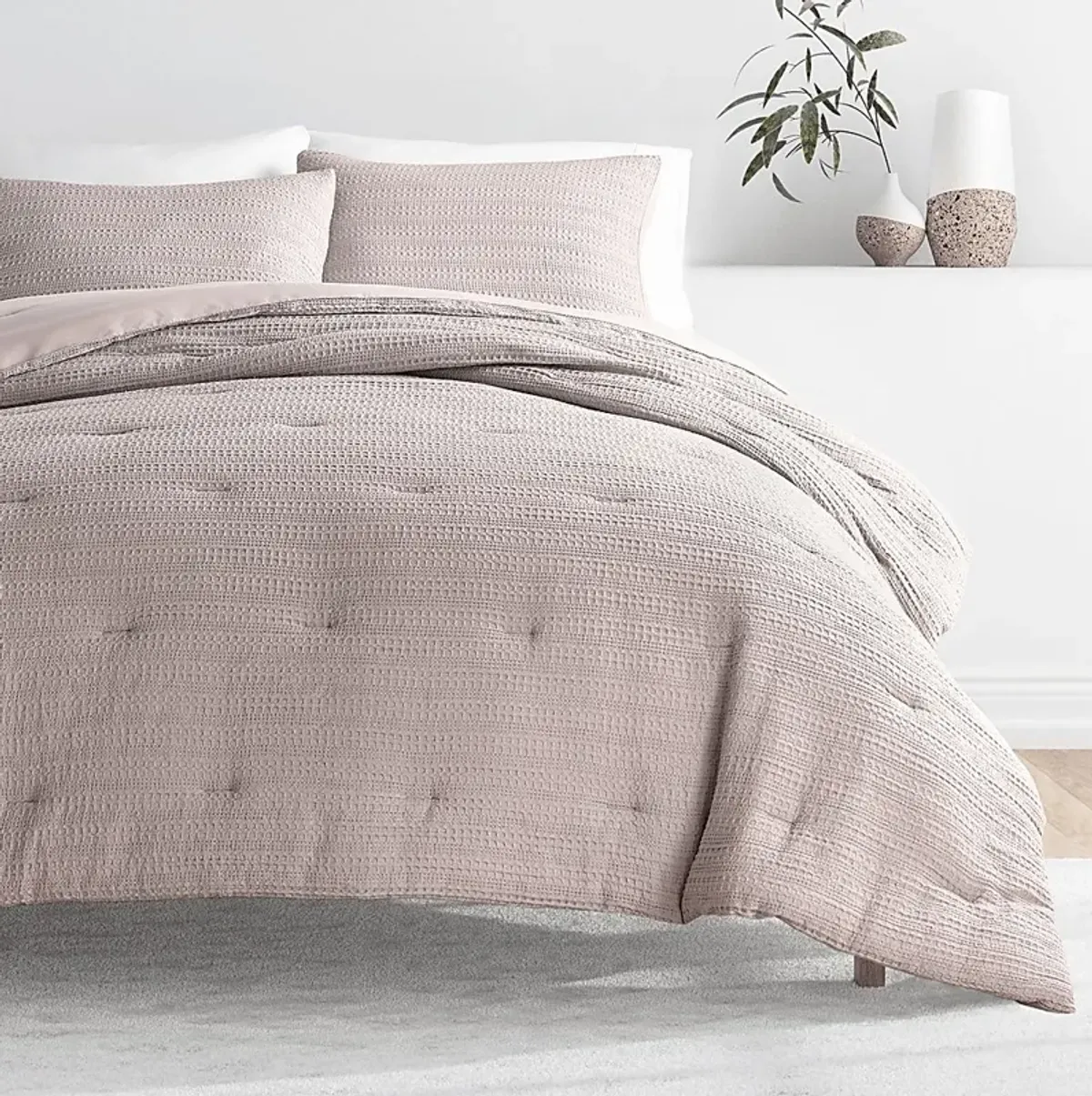 Hoplily Mauve 3pc King Comforter Set