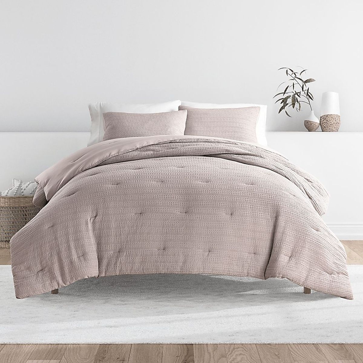 Hoplily Mauve 3pc King Comforter Set