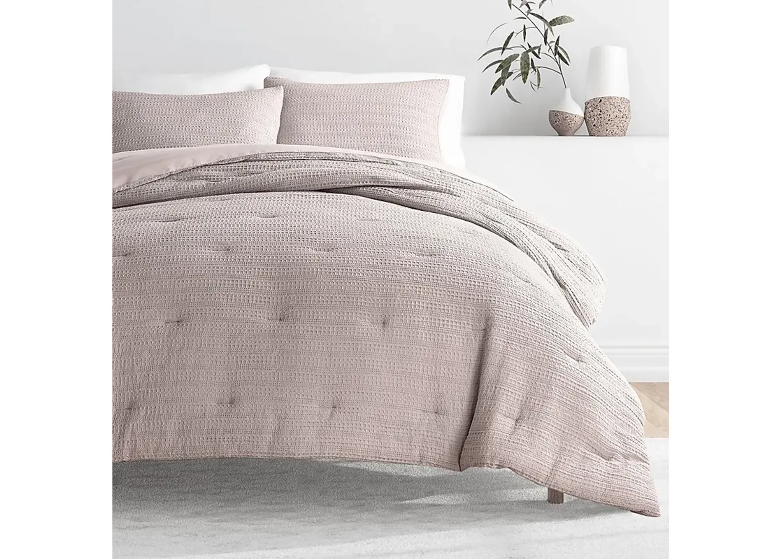 Hoplily Mauve 3pc Queen Comforter Set