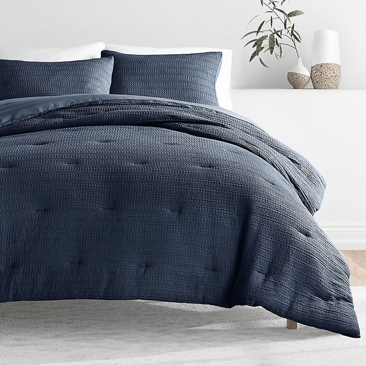 Hoplily Navy 2pc Twin Comforter Set