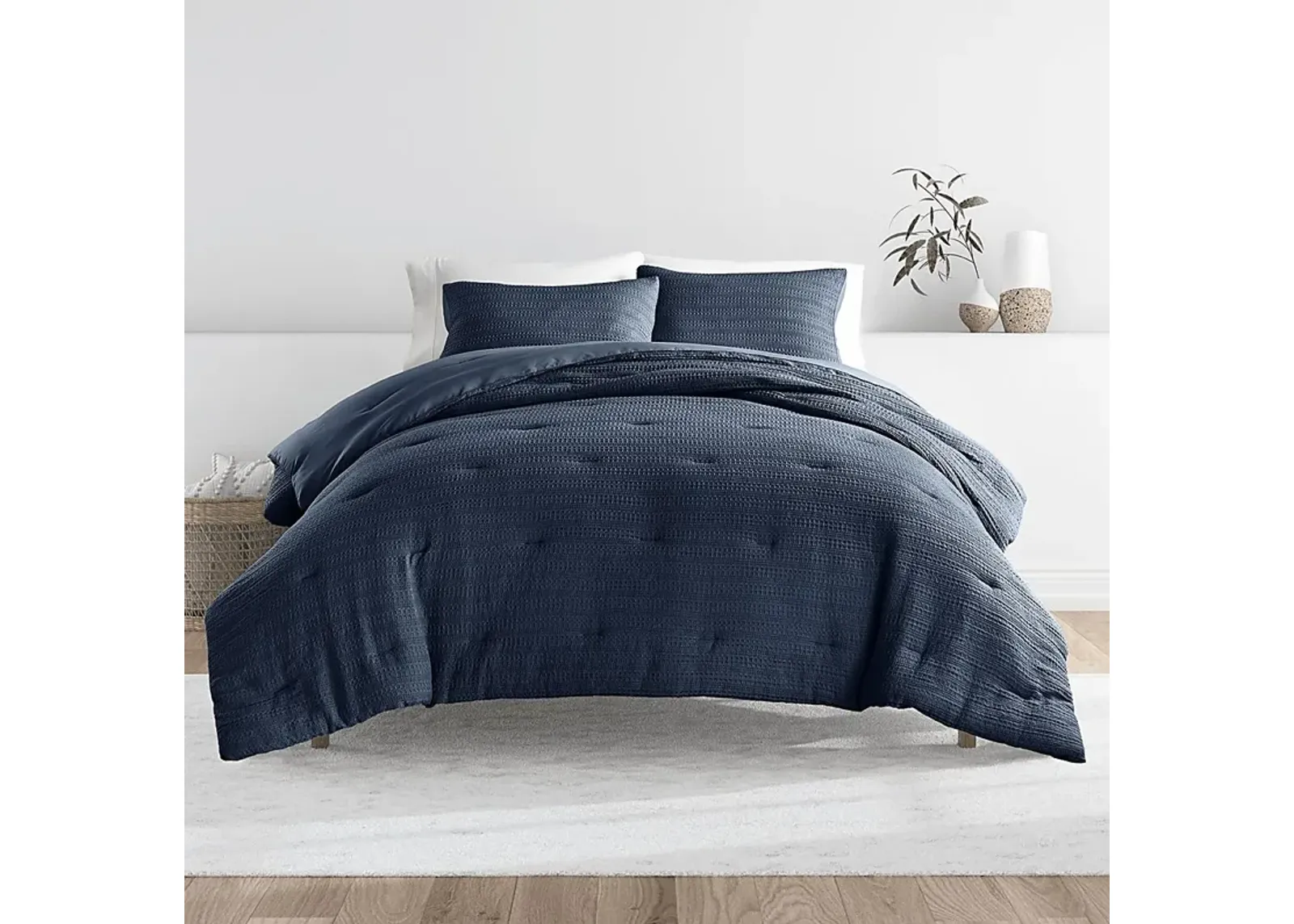 Hoplily Navy 2pc Twin Comforter Set