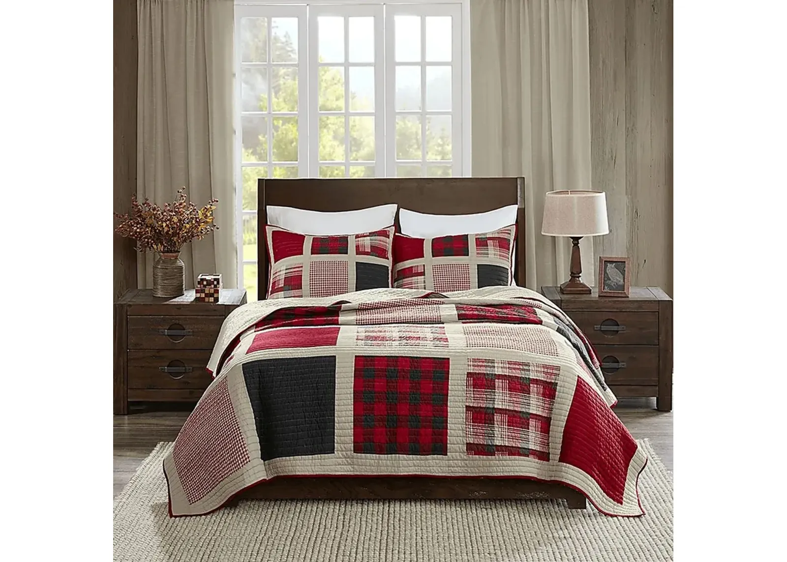 Blumentritt Red 3 Pc Full/Queen Quilt Set