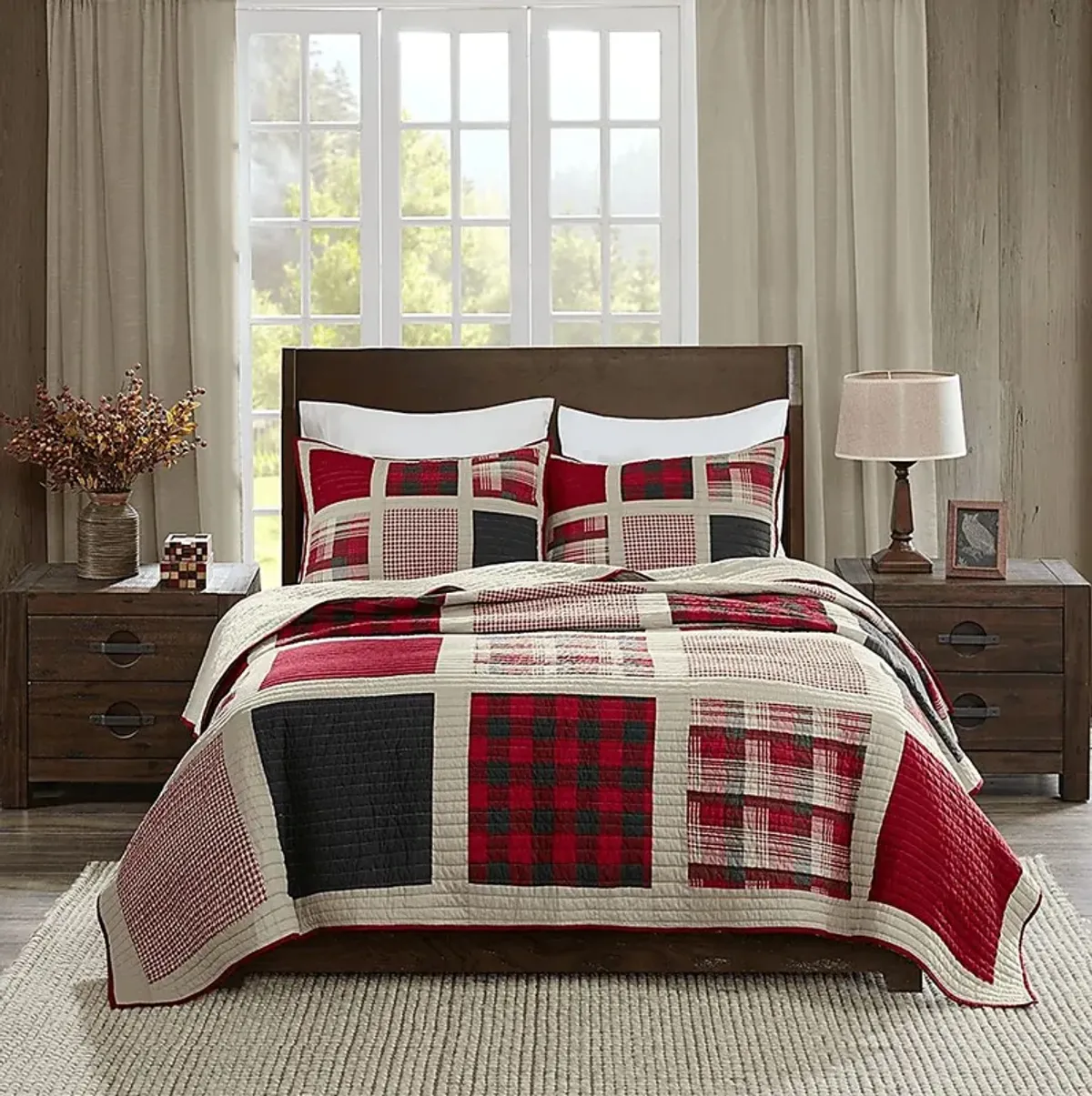 Blumentritt Red 3 Pc Full/Queen Quilt Set