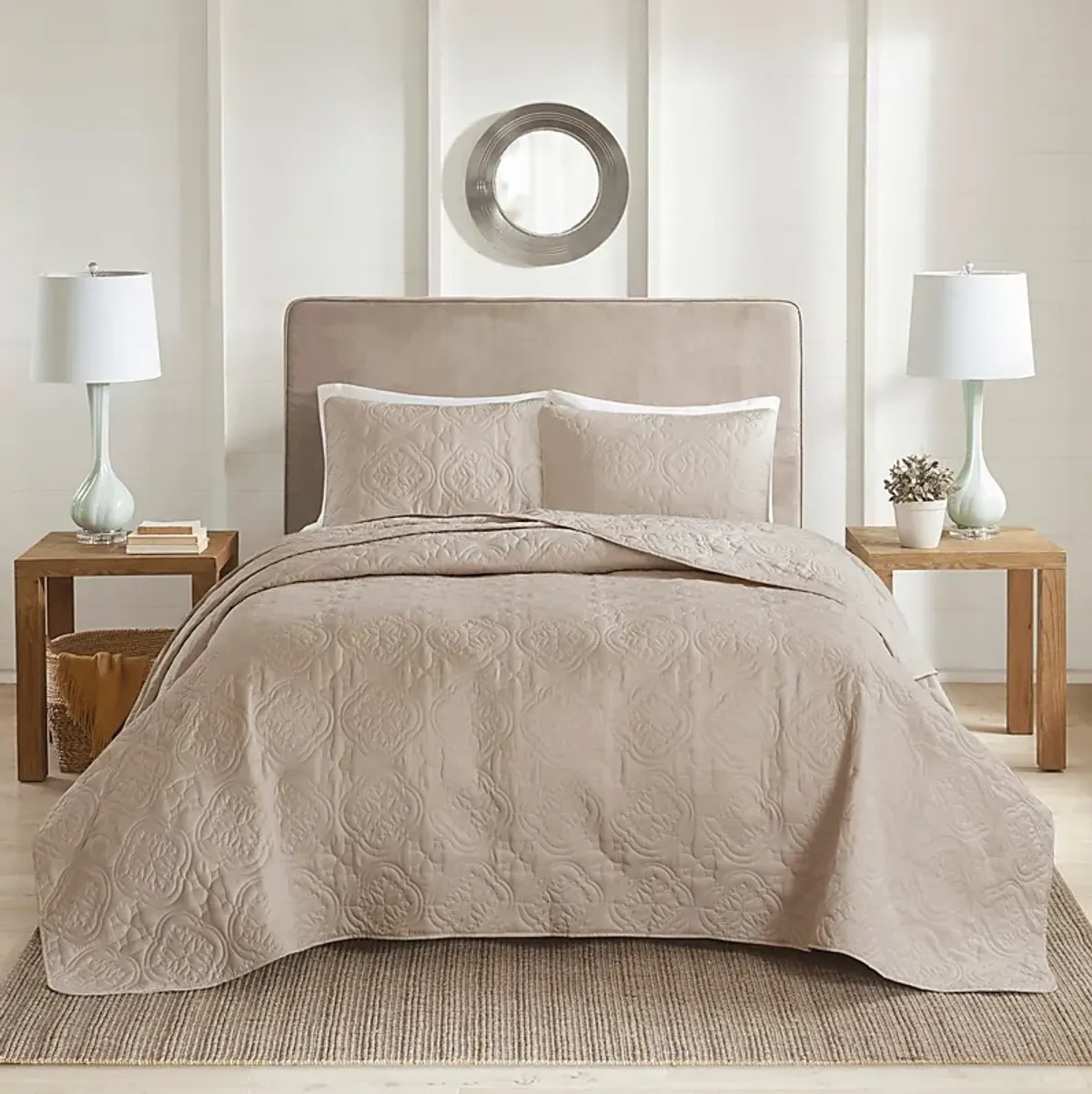 Probandt Beige 3 Pc King/California King Bedspread Set