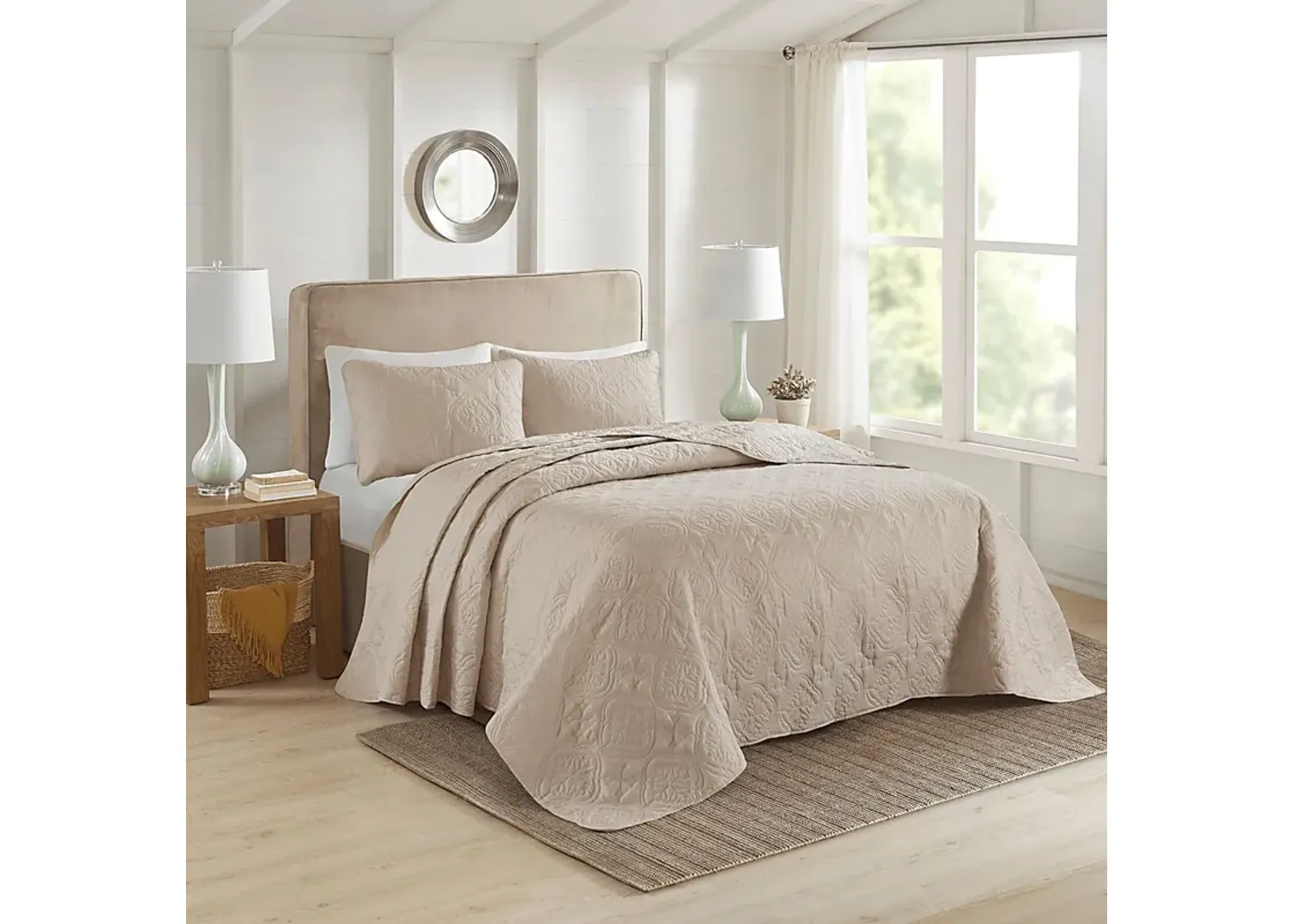 Probandt Beige 3 Pc King/California King Bedspread Set