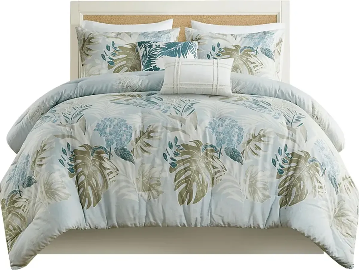 Greggtex Blue 6 Pc Queen Comforter Set