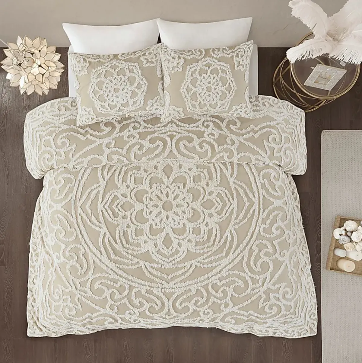 Decoty Taupe 3 Pc King/California King Comforter Set