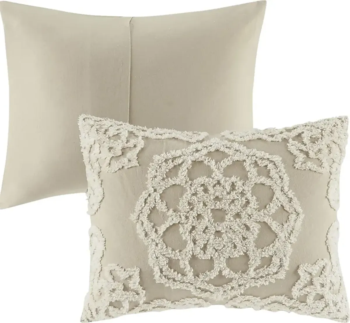 Decoty Taupe 3 Full/Queen Coverlet Set