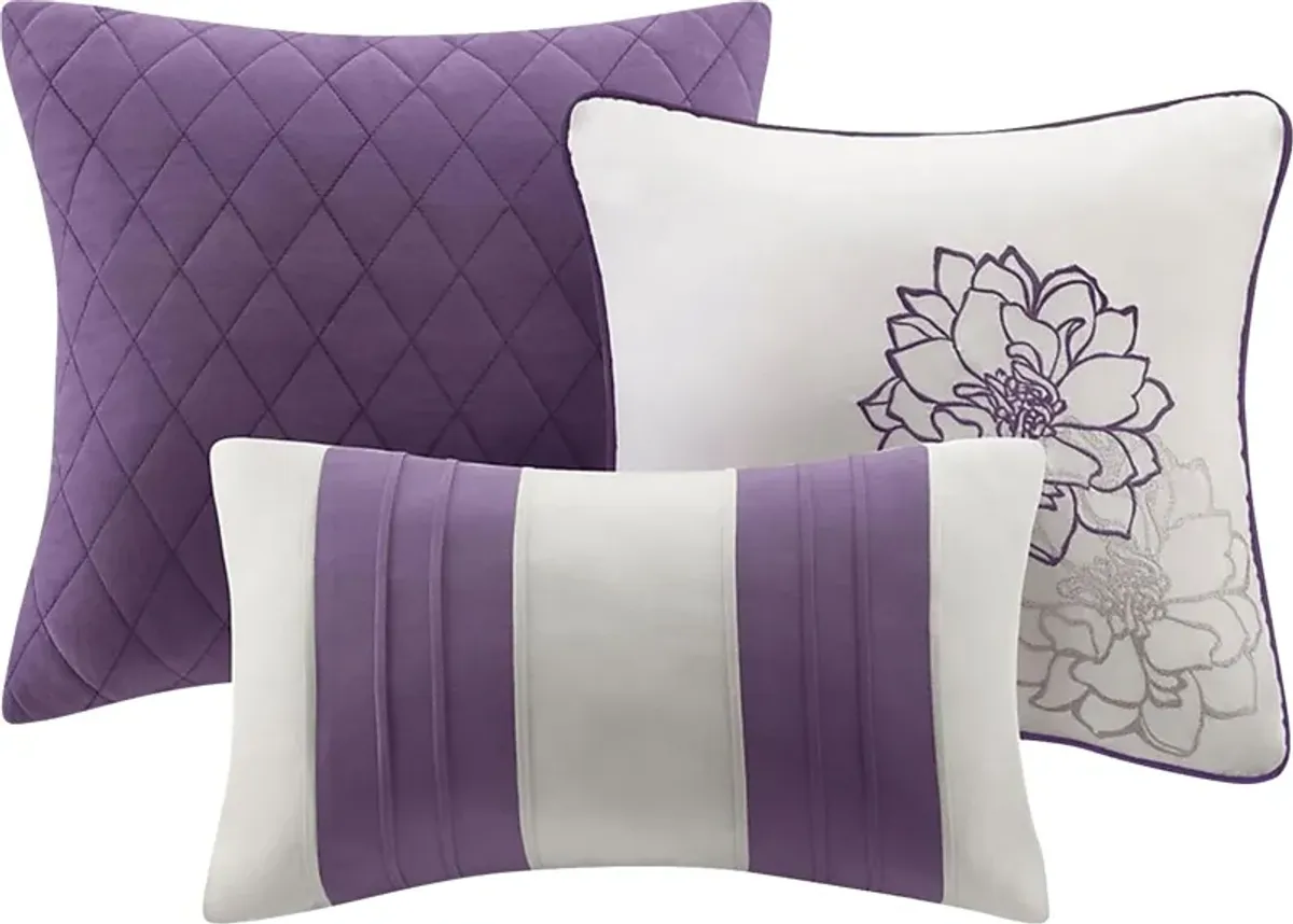 Heslep Purple 7 Pc Twin/Twin XL Comforter Set