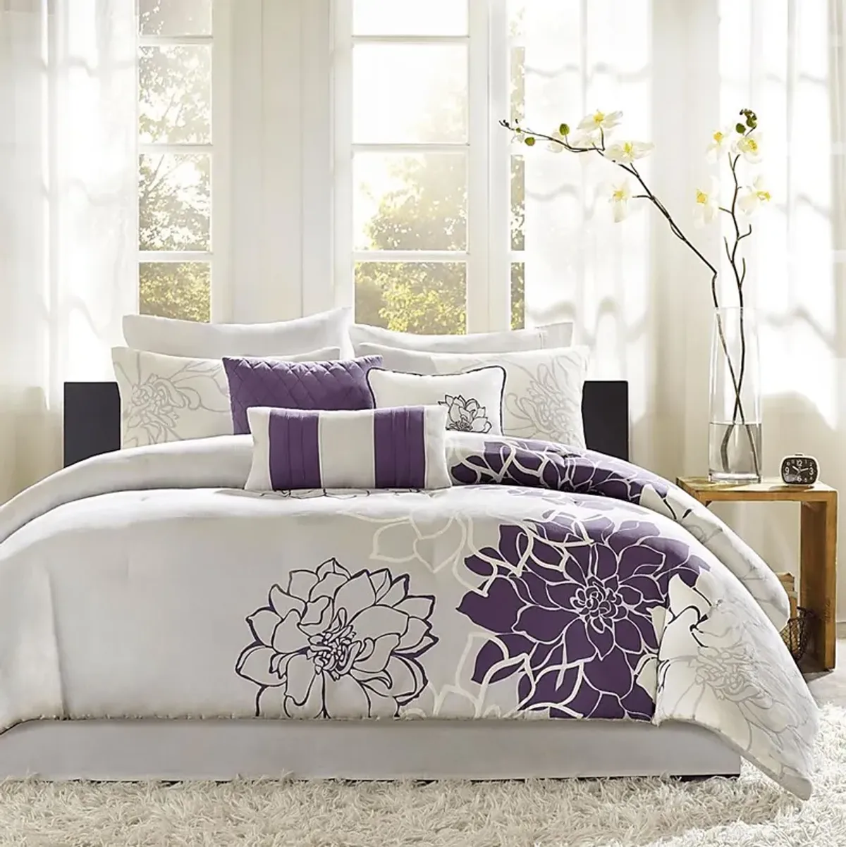 Heslep Purple 7 Pc Twin/Twin XL Comforter Set