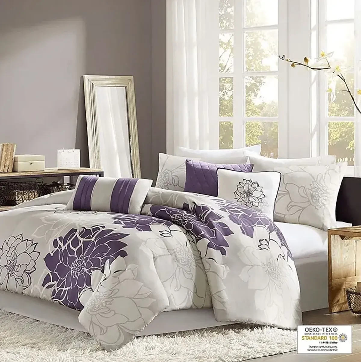 Heslep Purple 7 Pc Twin/Twin XL Comforter Set