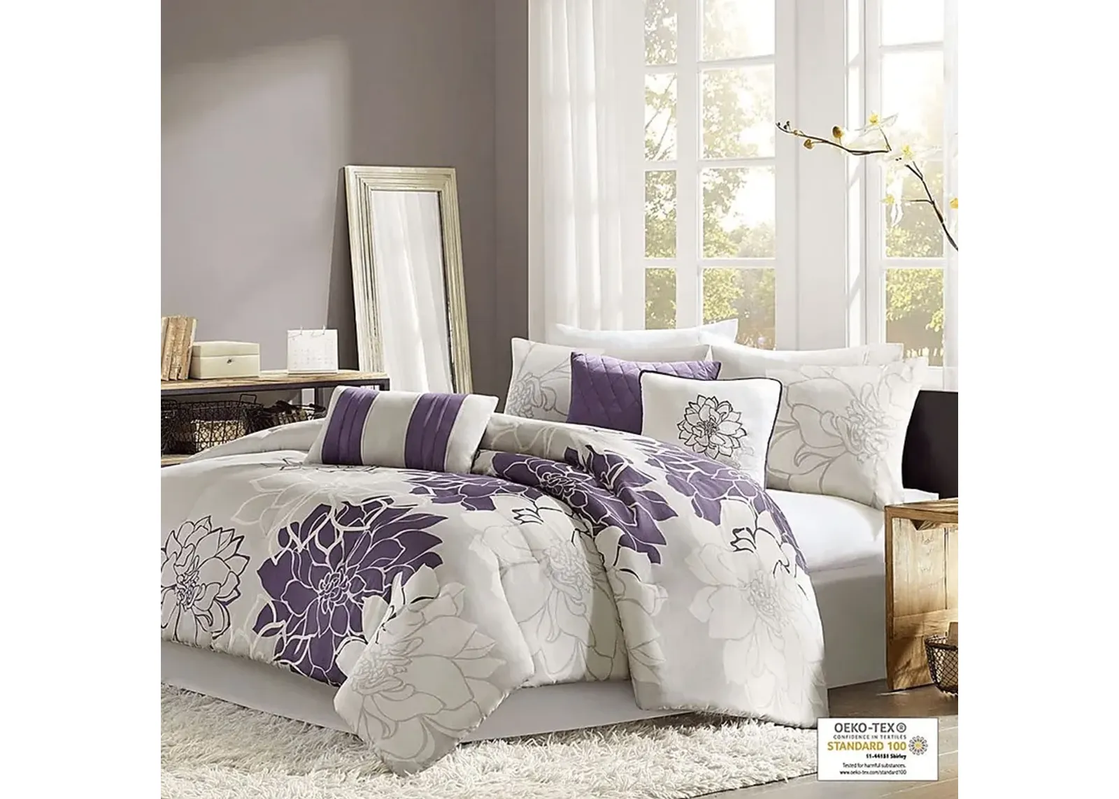 Heslep Purple 7 Pc Twin/Twin XL Comforter Set