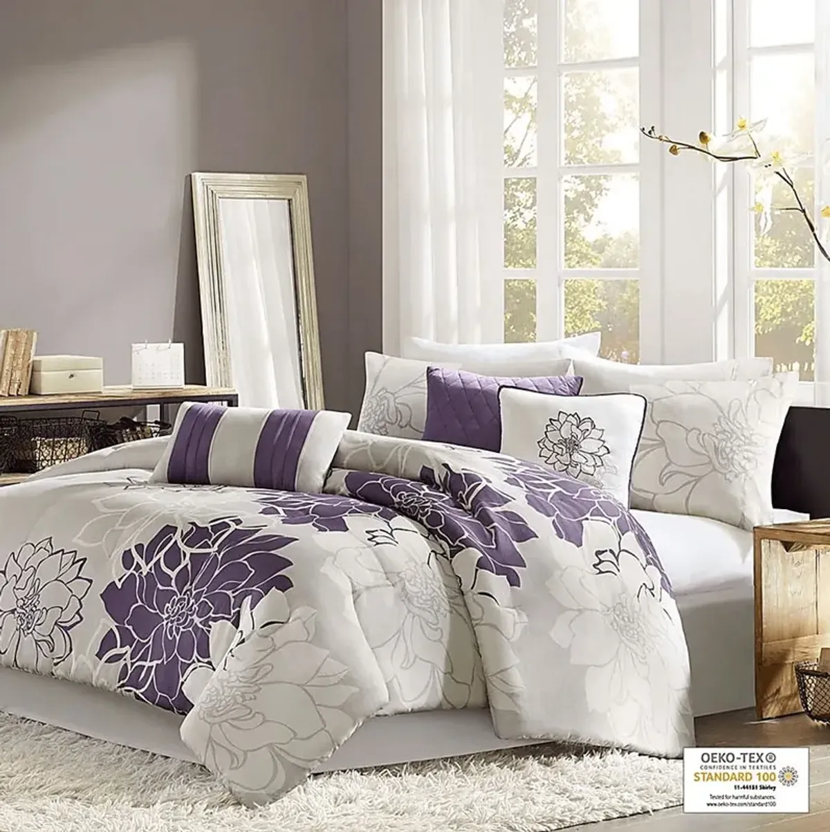 Heslep Purple 7 Pc Twin/Twin XL Comforter Set