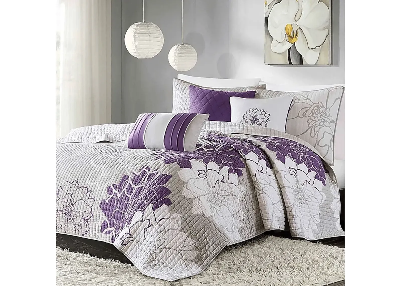 Heslep Purple 6 Pc Full/Queen Quilt Set