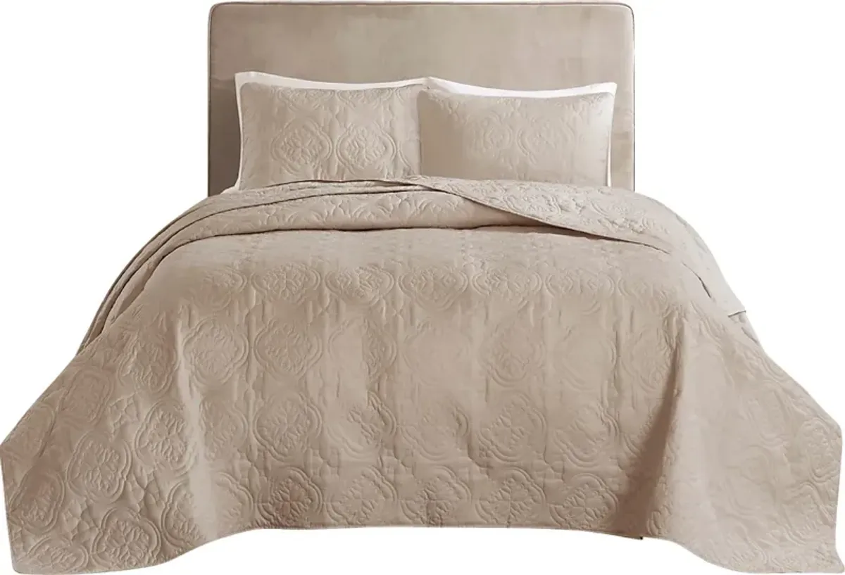 Probandt Beige 3 Pc Full/Queen Bedspread Set