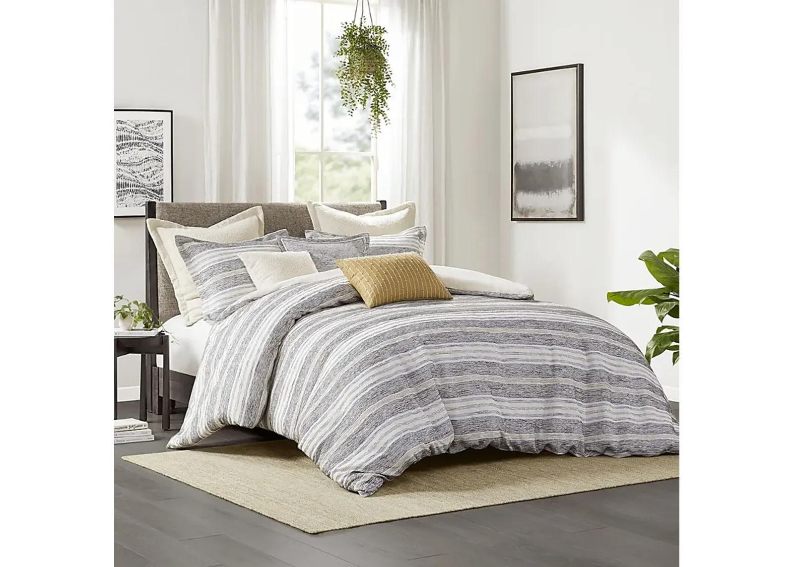 Shahan Charcoal 8 Pc King/California King Comforter Set