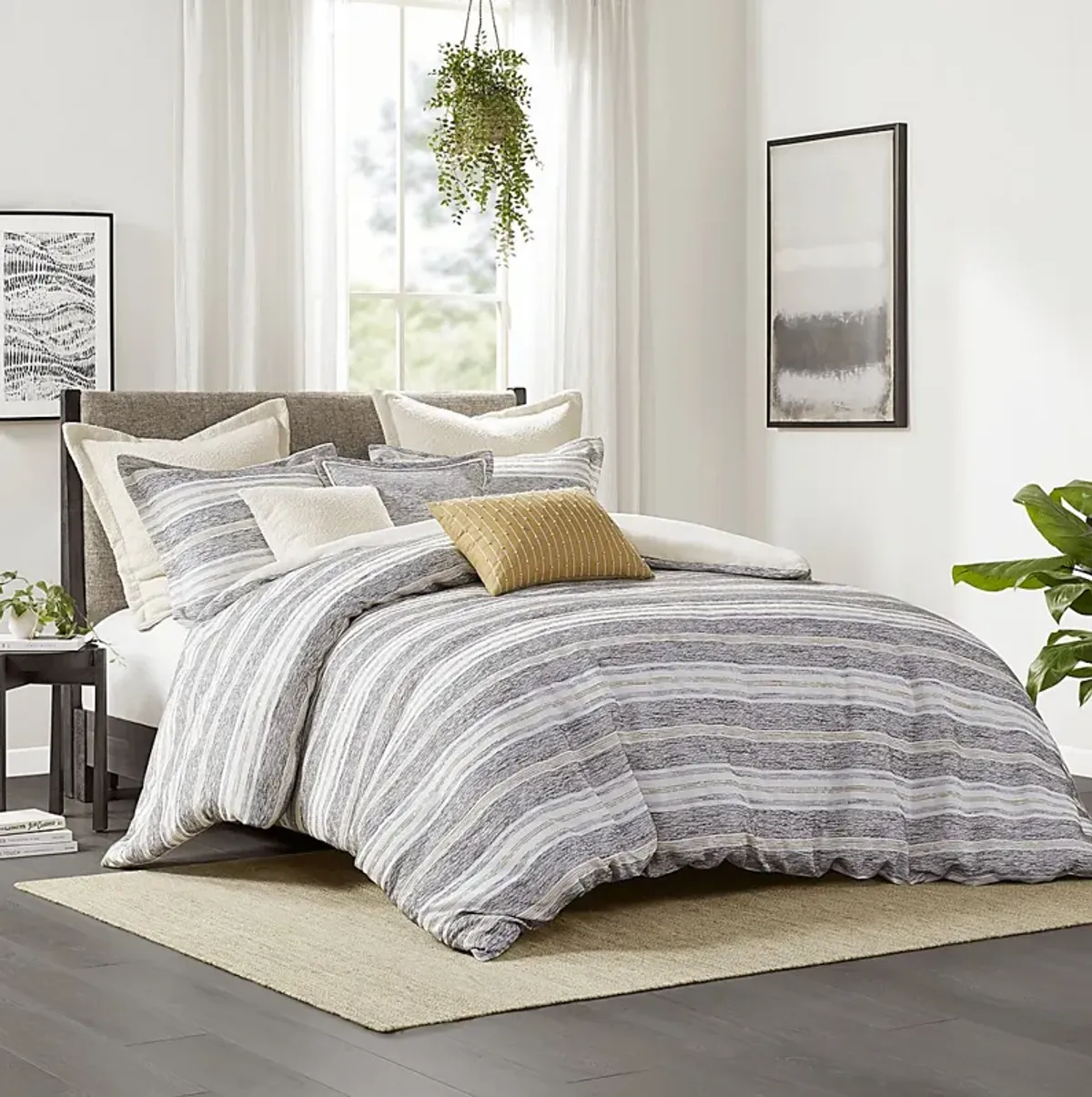 Shahan Charcoal 8 Pc King/California King Comforter Set