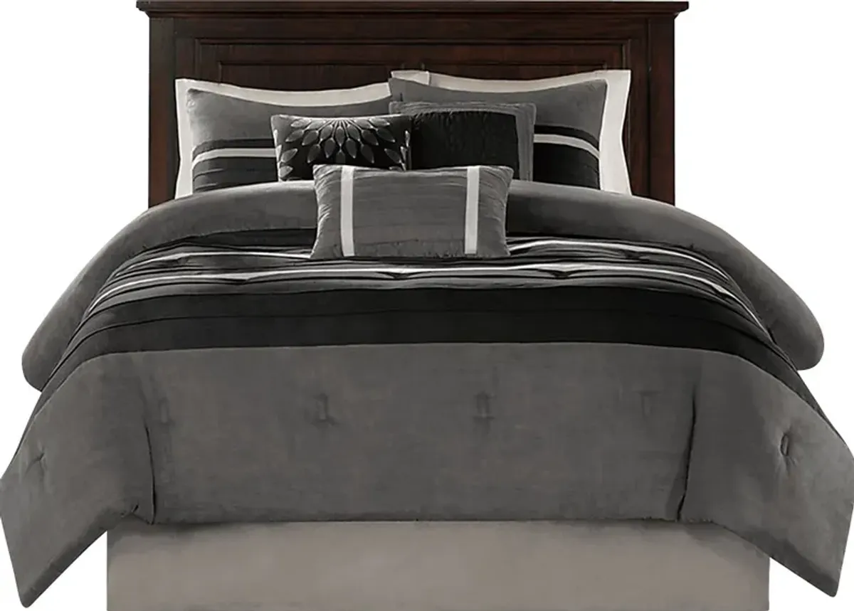 Tabosa Black 7 Pc Full Comforter Set