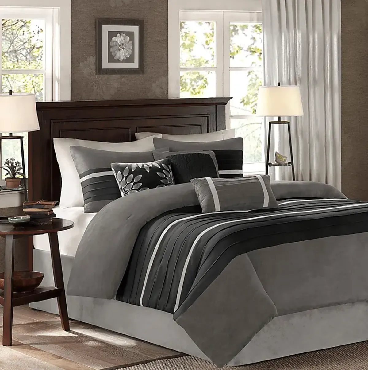 Tabosa Black 7 Pc Full Comforter Set