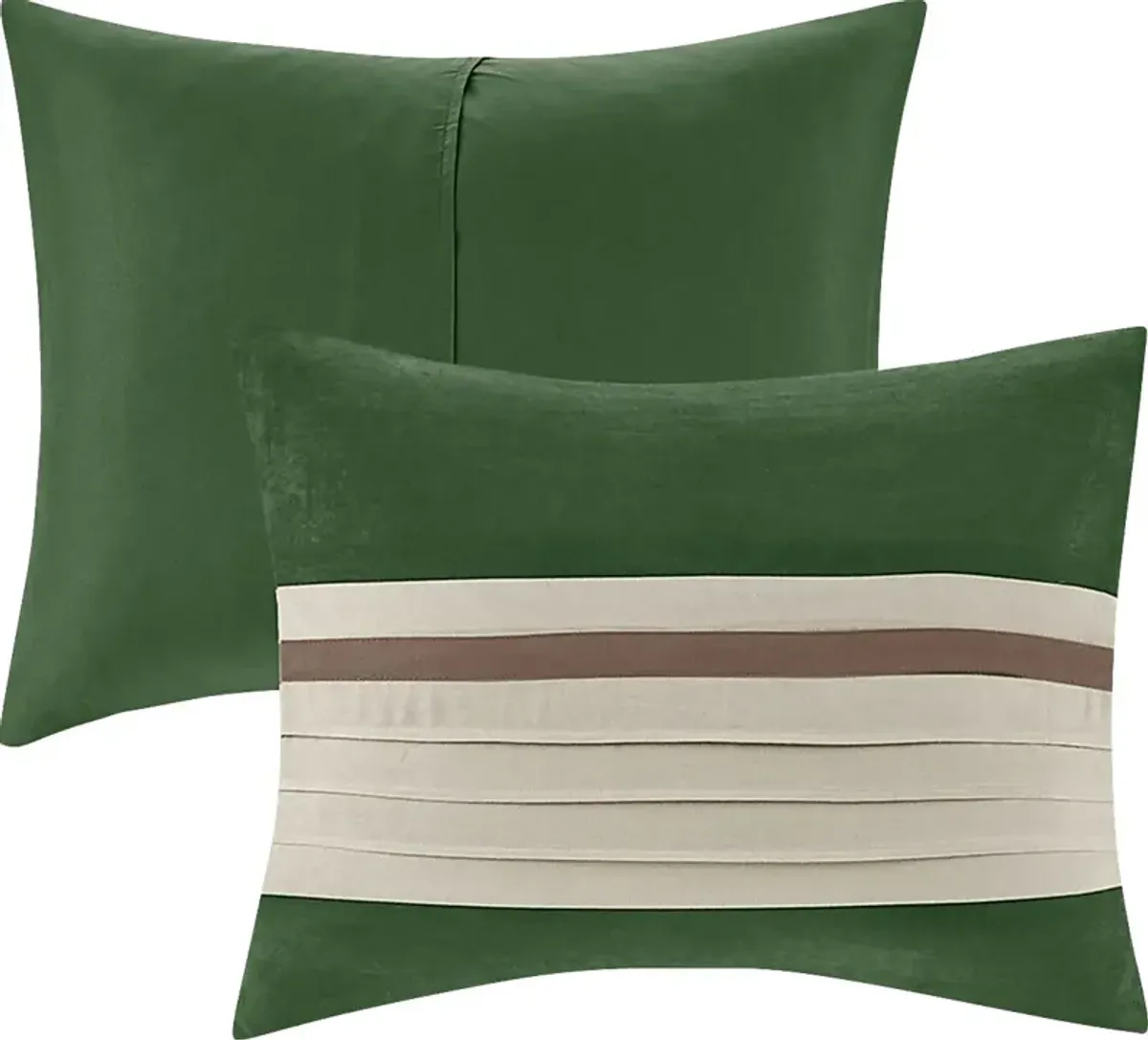 Tabosa Green 7 Pc Queen Comforter Set