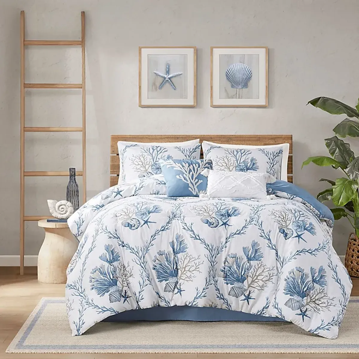 Threeawn Blue 6 Pc Full Comforter Set