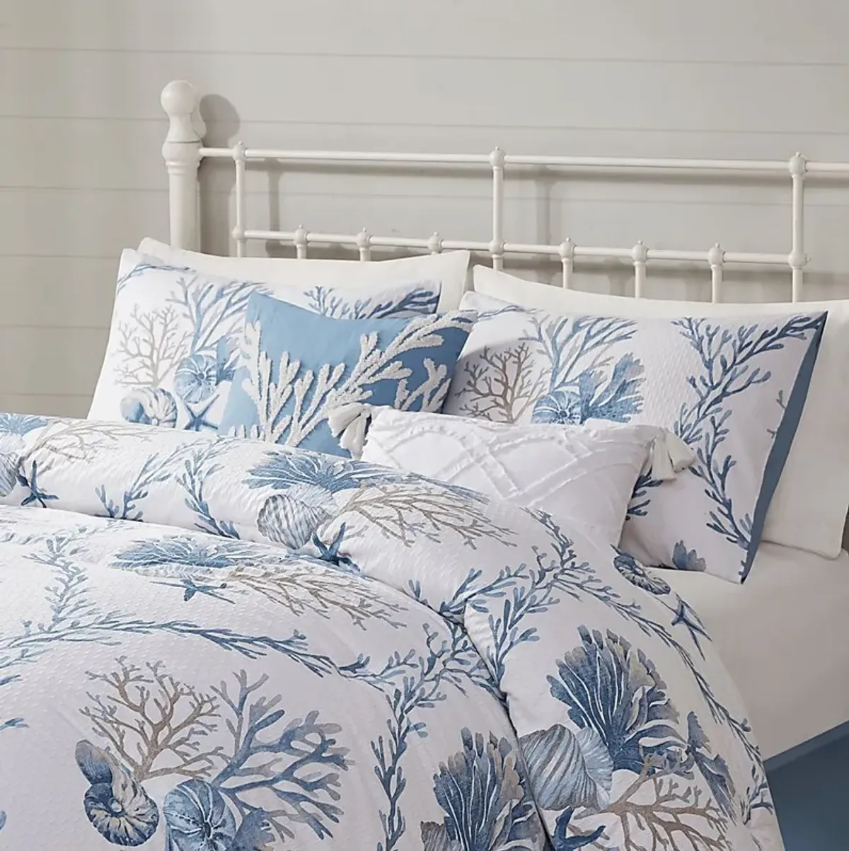 Threeawn Blue 6 Pc Full Comforter Set