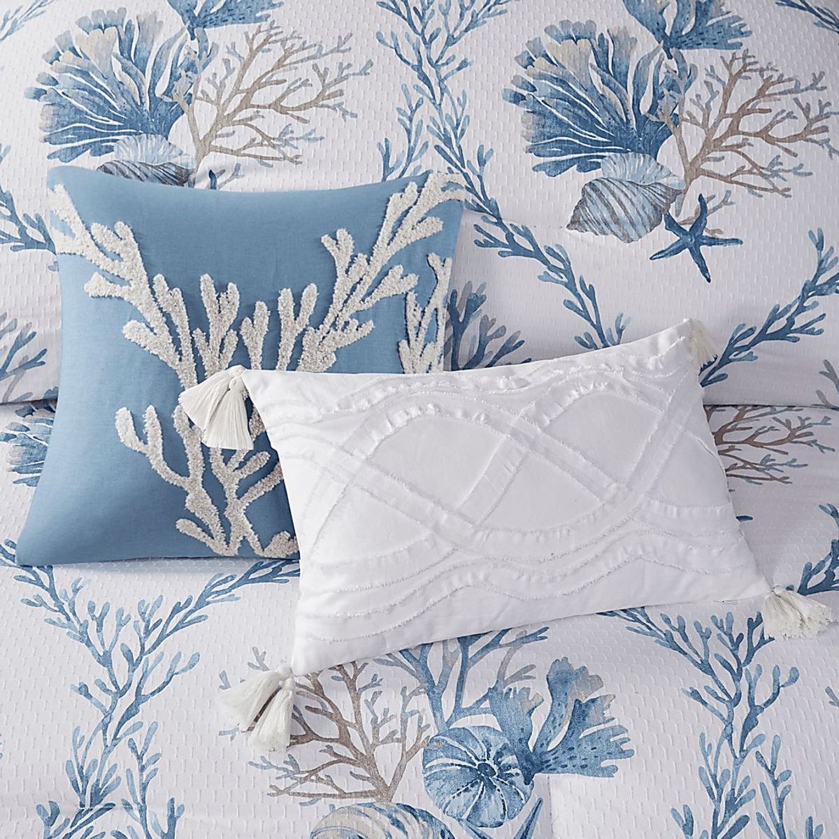 Threeawn Blue 6 Pc Full Comforter Set