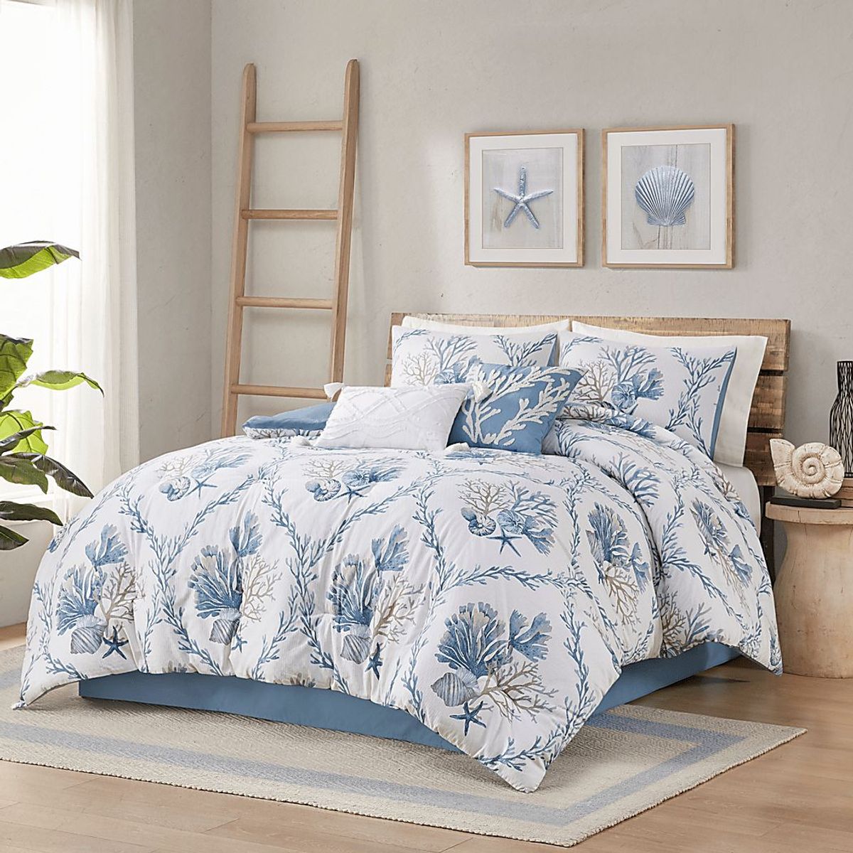 Threeawn Blue 6 Pc Full Comforter Set