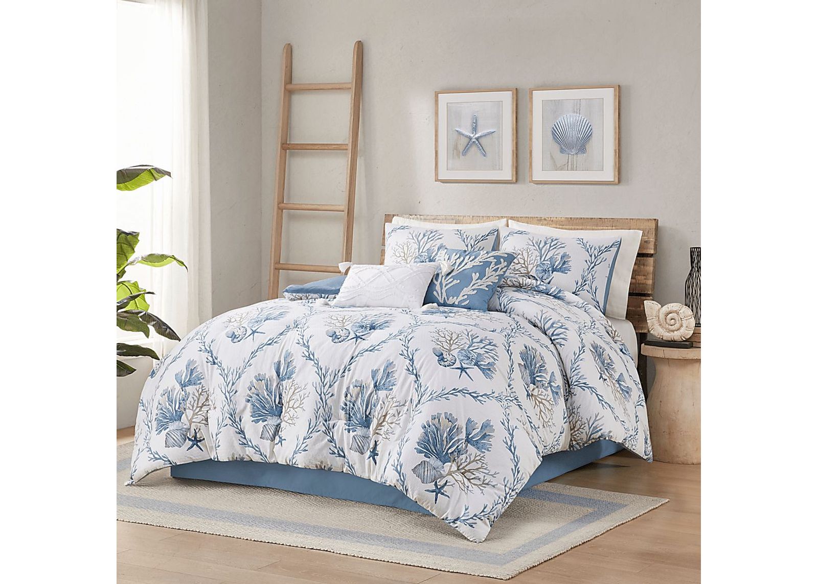 Threeawn Blue 6 Pc King Comforter Set