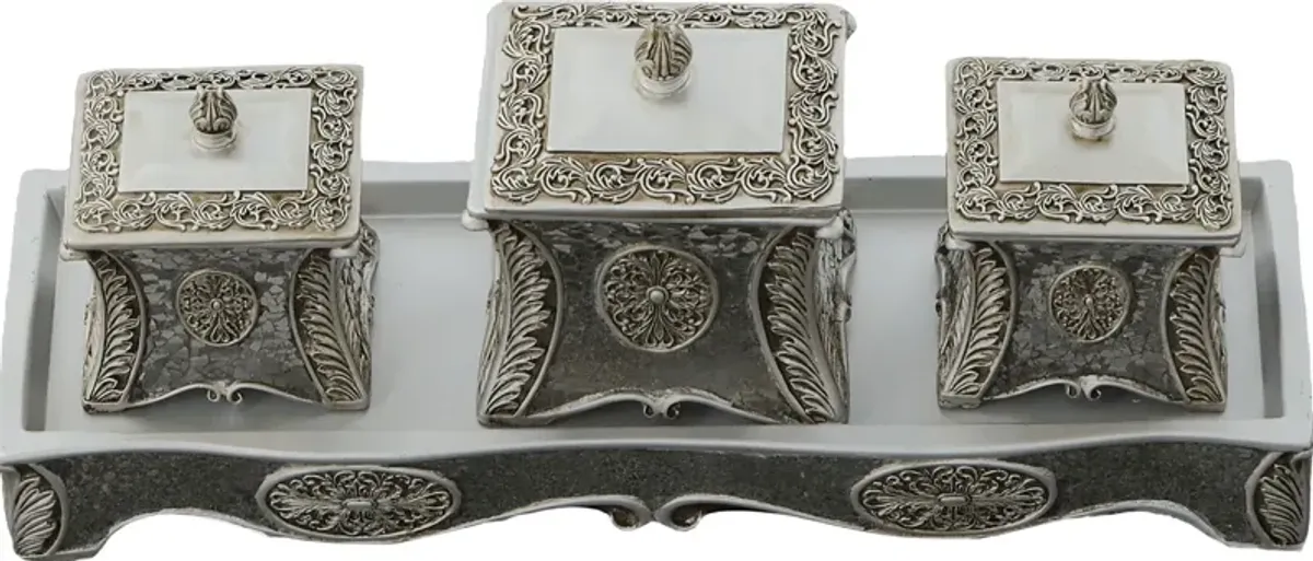 Camaris Silver Tray, Set of 4