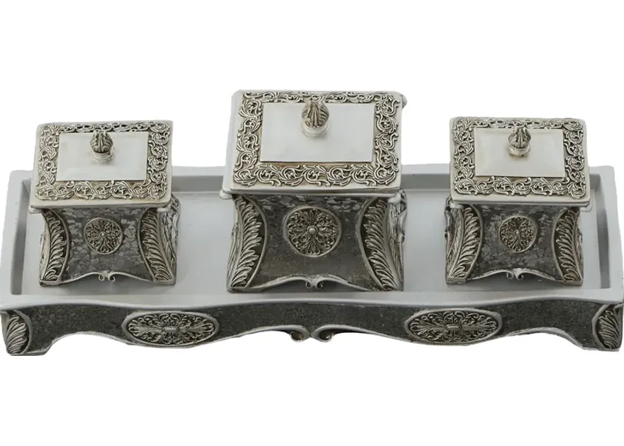 Camaris Silver Tray, Set of 4