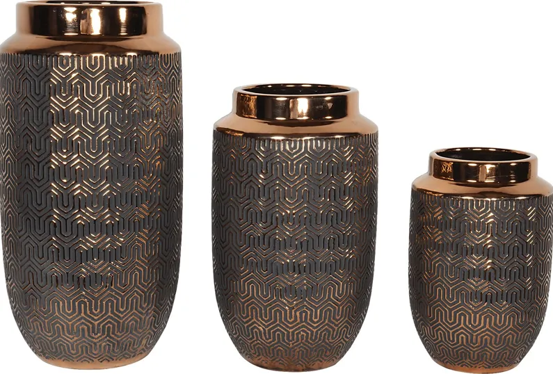 Ramla Gold Vase, Set of 3