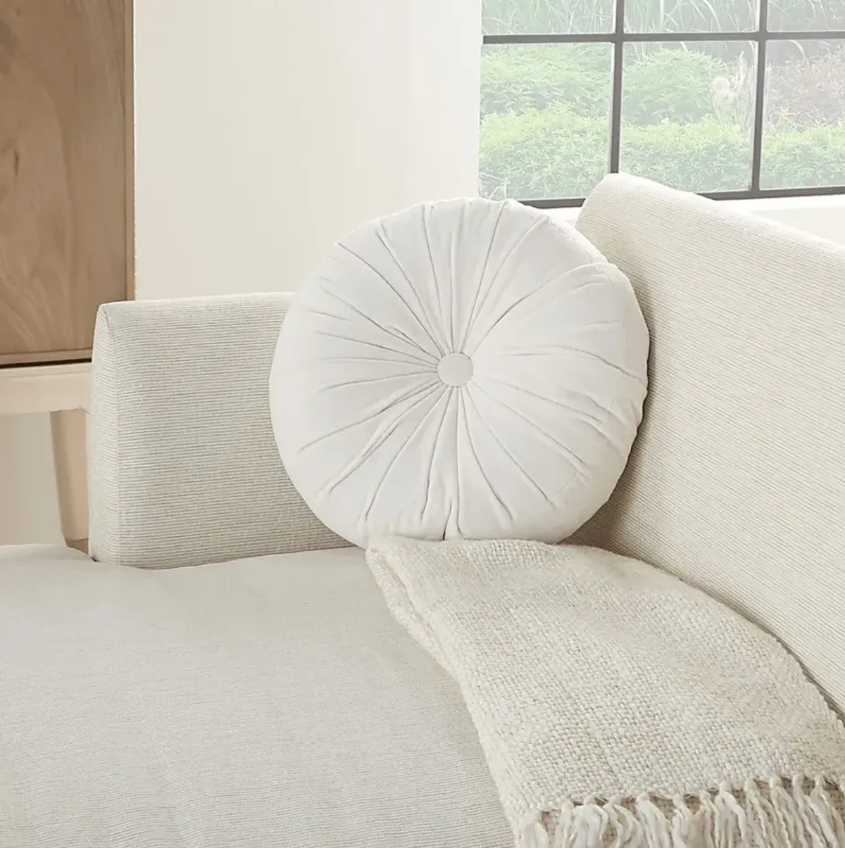 Helio Cream Accent Pillow
