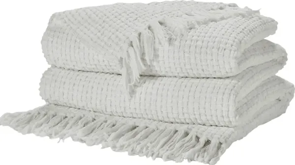 Freddie White Throw Blanket