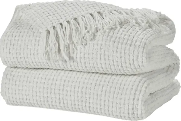 Freddie White Large Throw Blanket