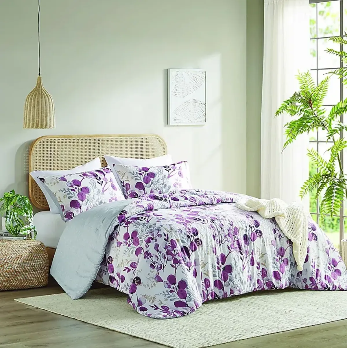 Croadea Purple Full/Queen 3 Pc Comforter Set