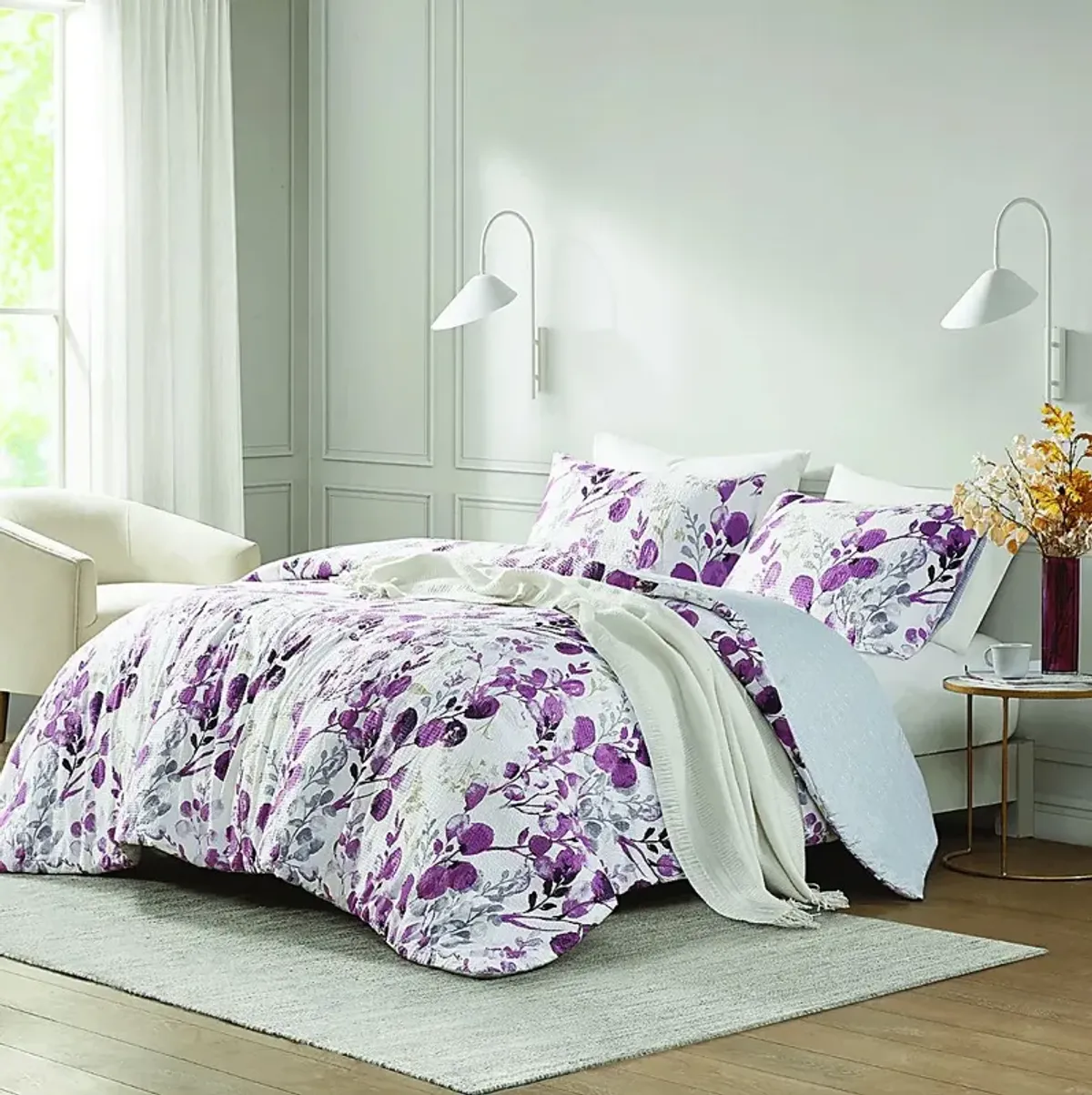 Croadea Purple Full/Queen 3 Pc Comforter Set