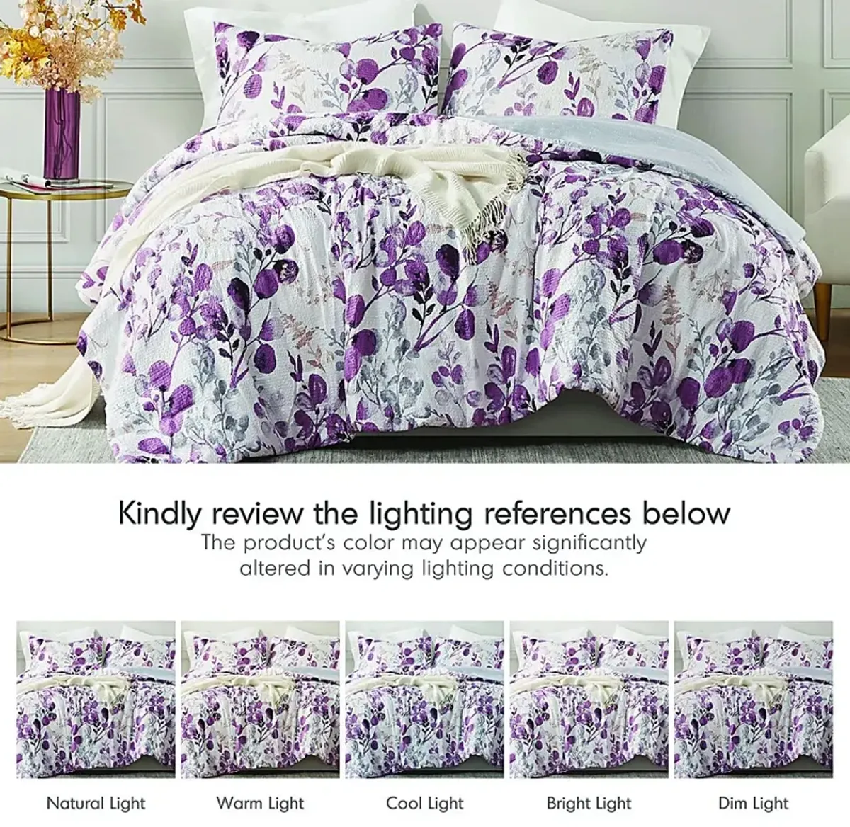 Croadea Purple Full/Queen 3 Pc Comforter Set