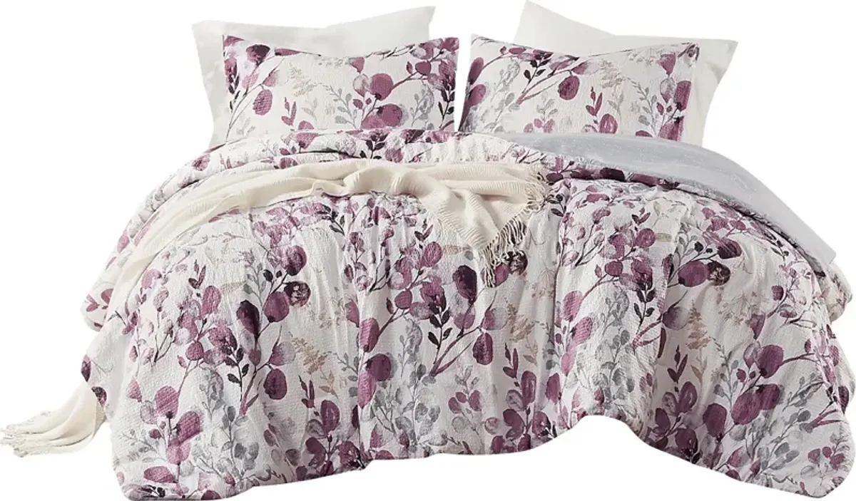 Croadea Purple Full/Queen 3 Pc Comforter Set