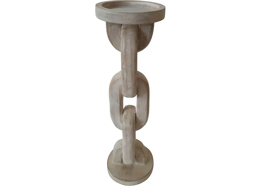 Glenancoe White 14 in. Pillar Candle Holder