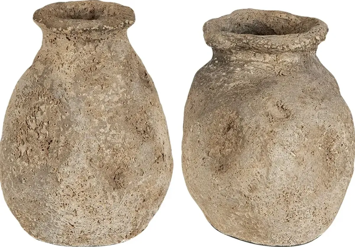 Sunbit Brown Vase, Set of 2