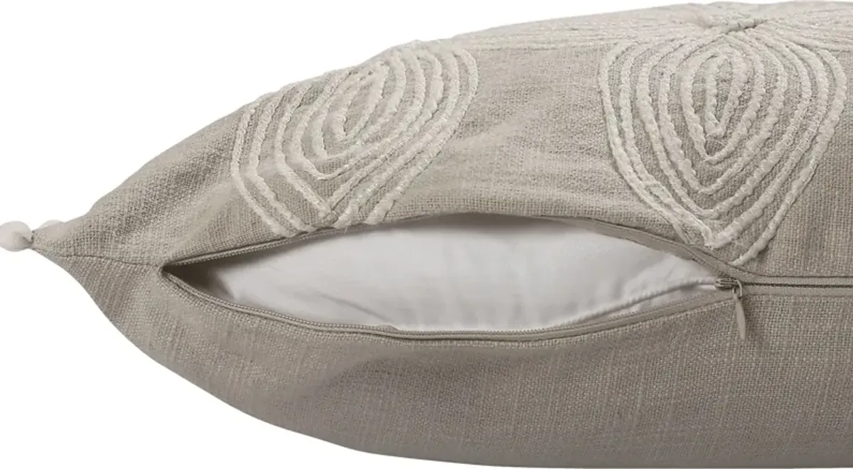 Bloomdes Beige Lumbar Pillow