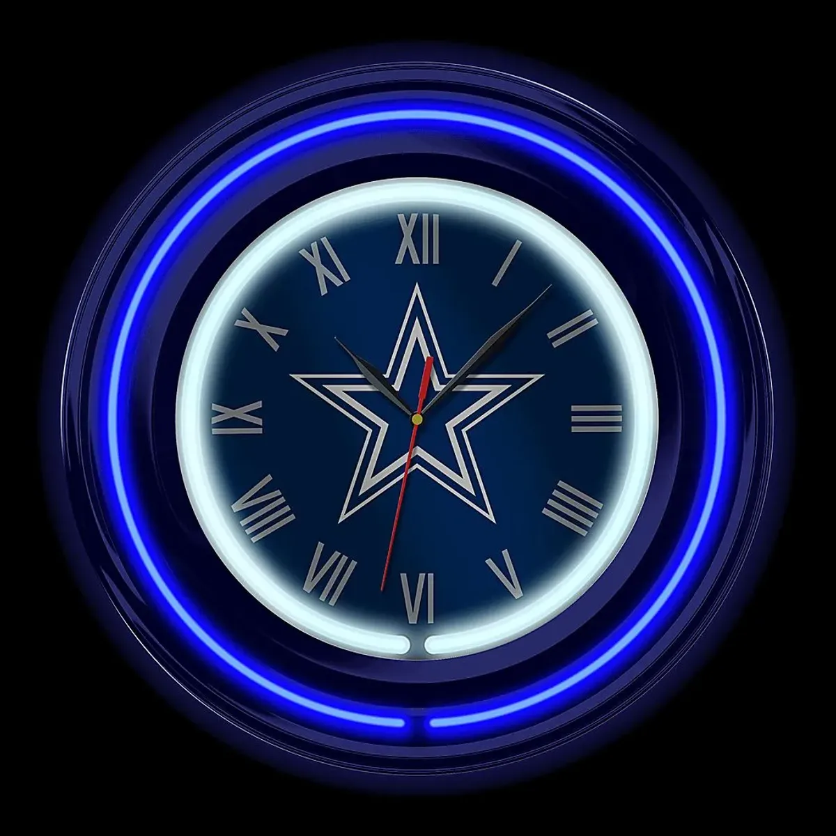 Dallas Cowboys Blue Neon Wall Clock