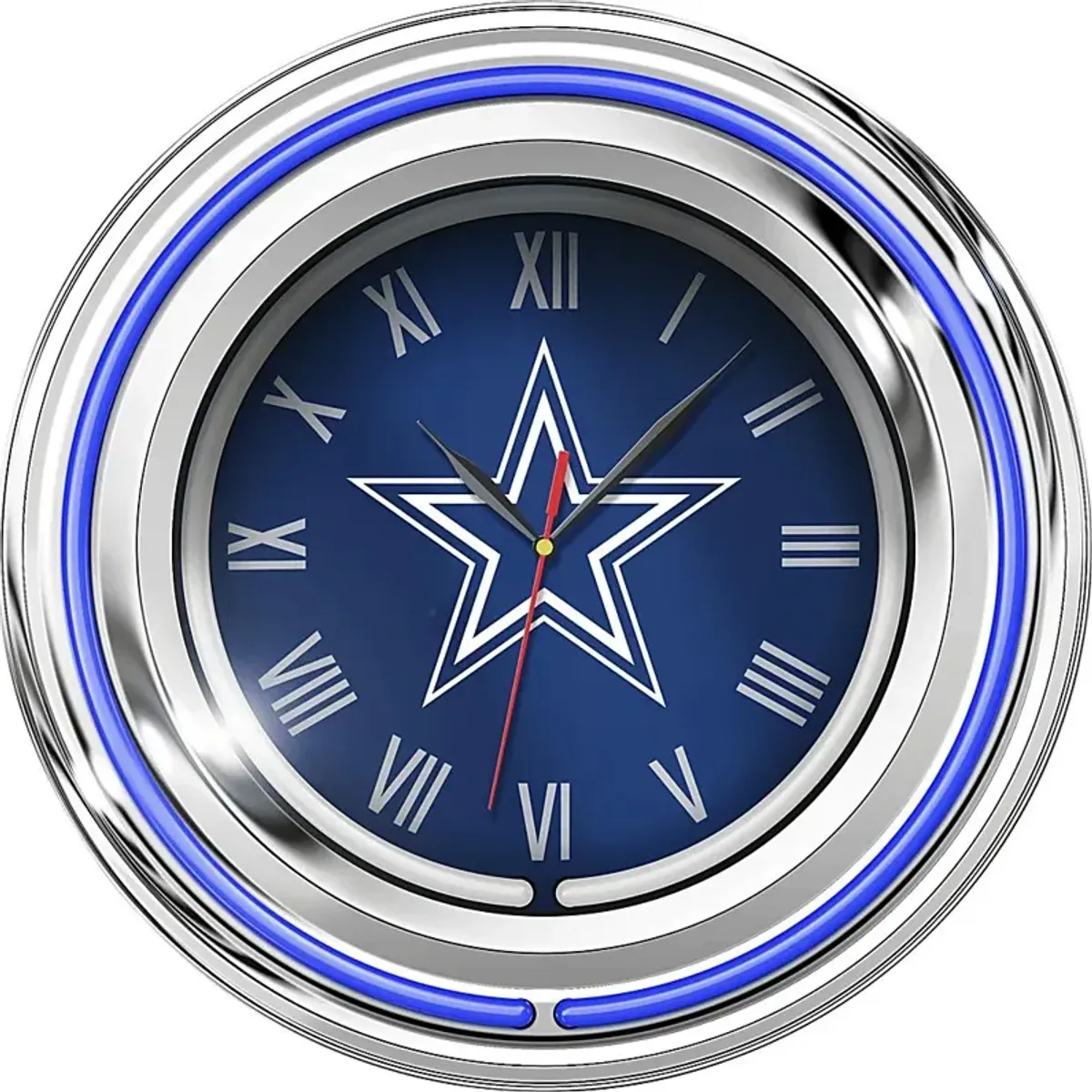 Dallas Cowboys Blue Neon Wall Clock