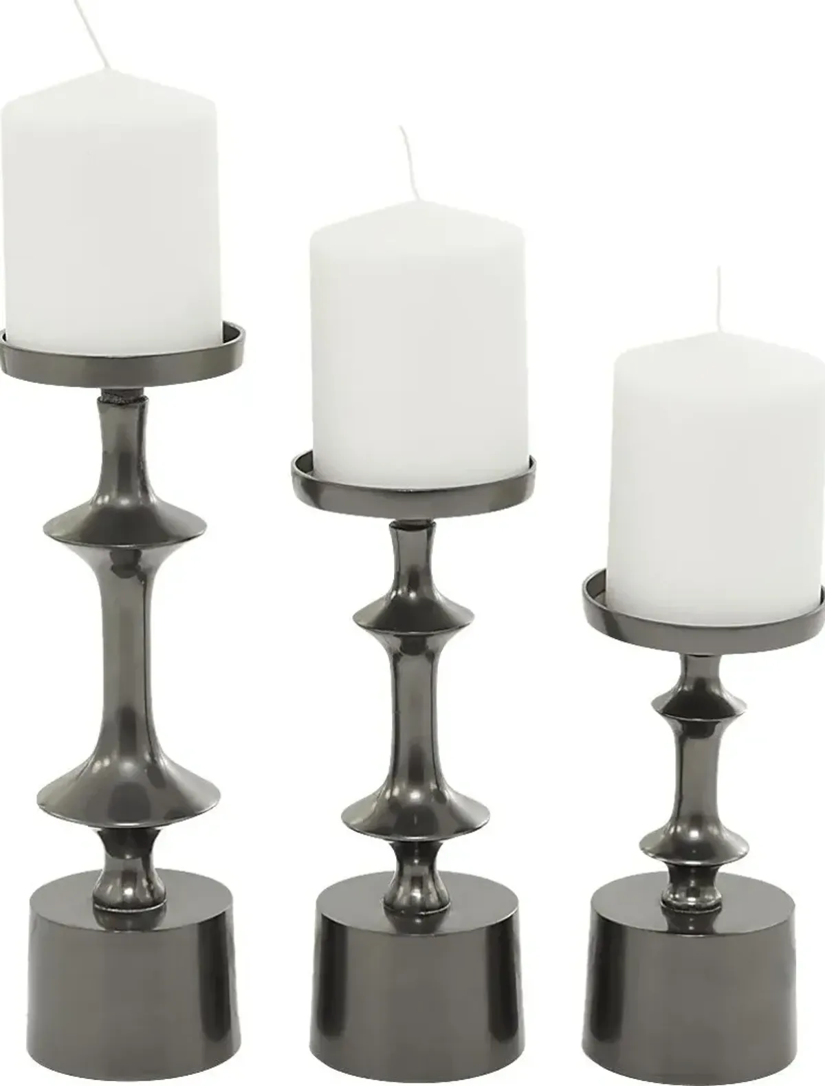Vebius Black Candle Holder, Set of 3