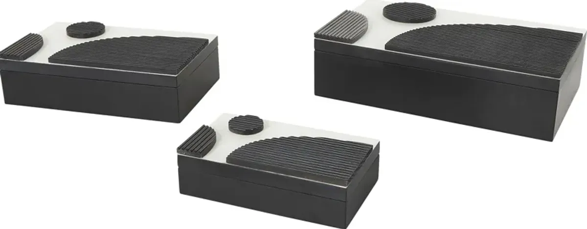 Eridal Black Decorative Box, Set of 3