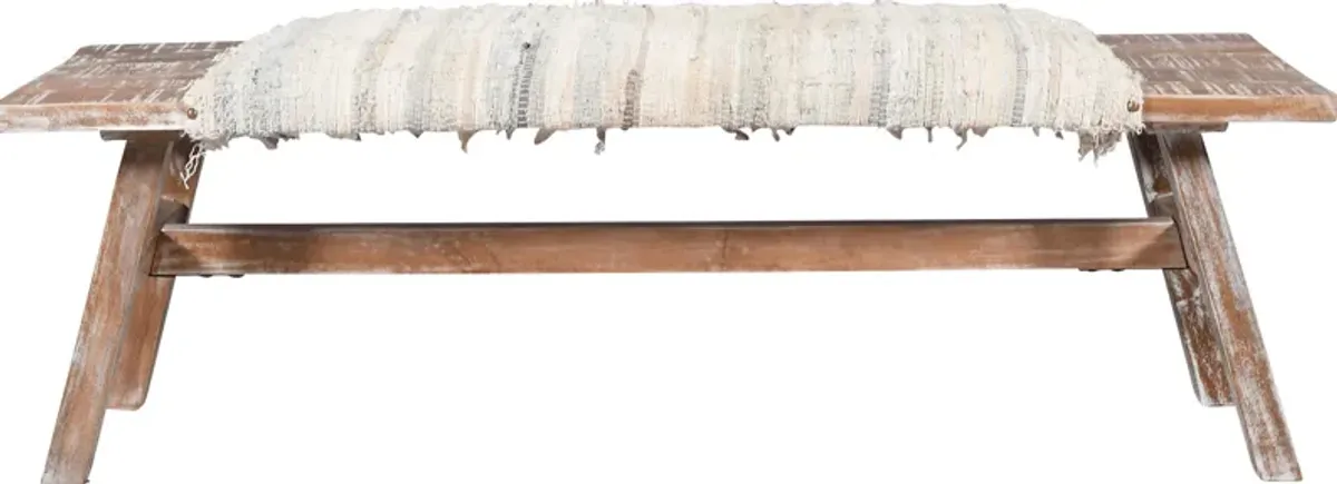 Kazri White/Brown Bench