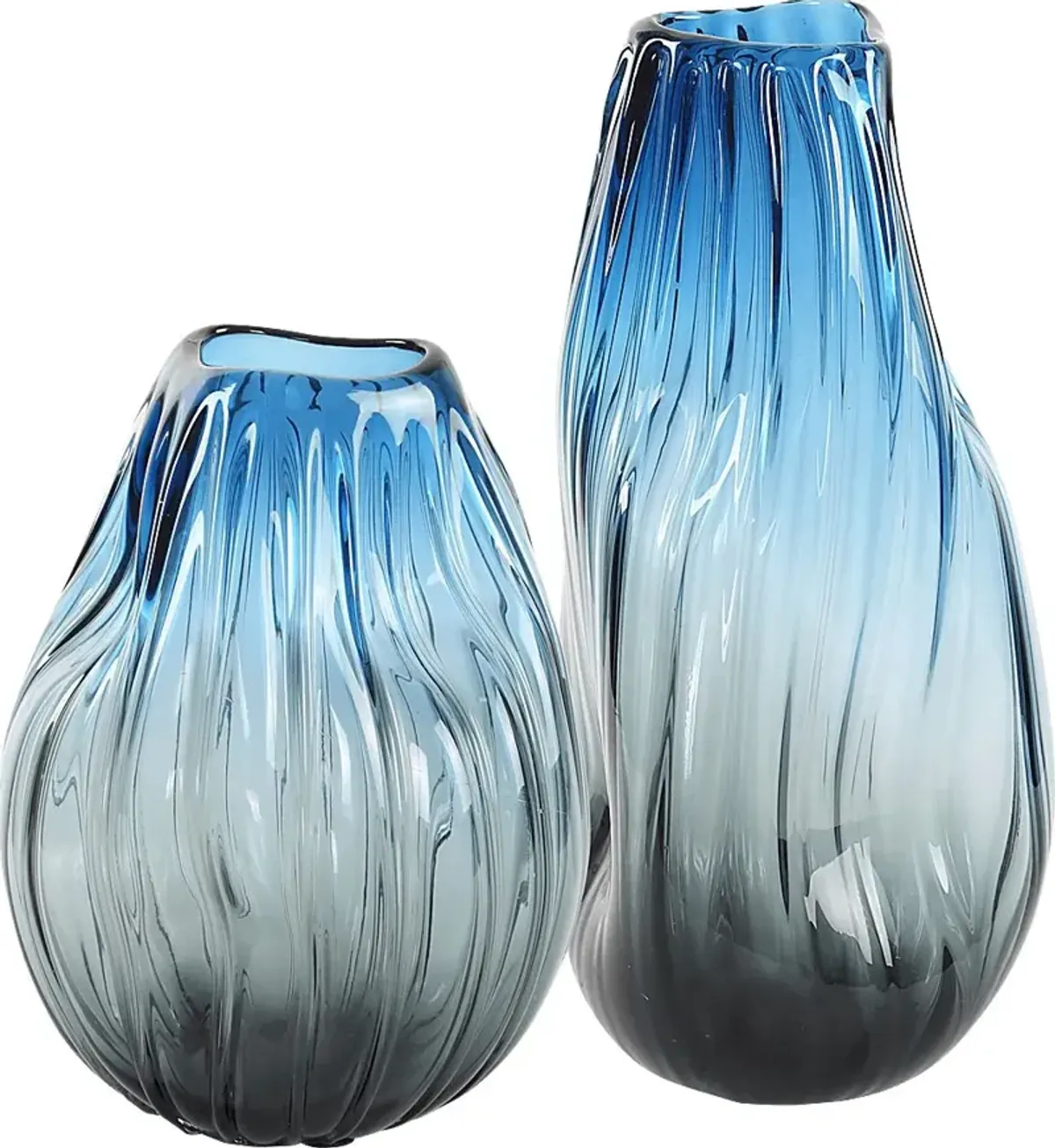 Mukuta Blue Vase, Set of 2