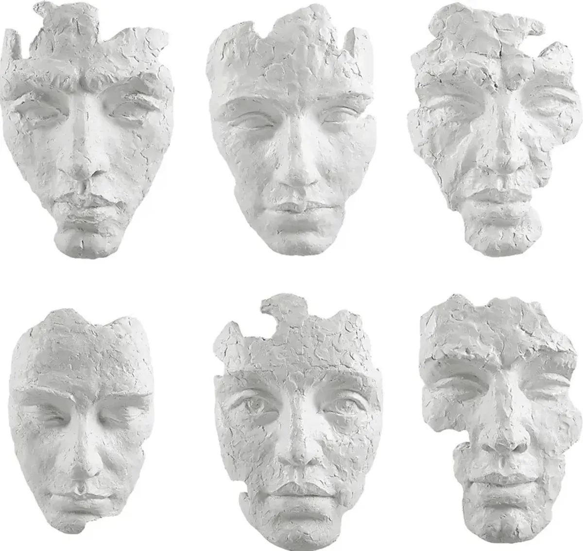 Brummi White Wall Decor, Set of 6