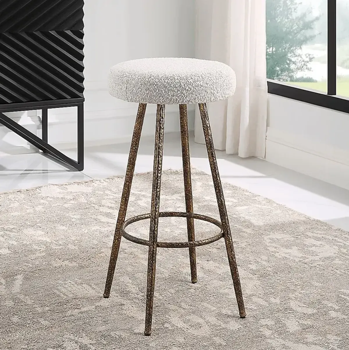 Belisar White Counter Height Stool